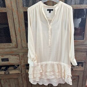 Banana Republic Cream Tunic with Layered Hem